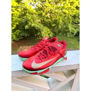 Nike KD 6 Christmas Light Crimson Metallic Gold Green Glow 599424-601 Mens